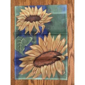 Vintage Green Yellow Sunflower Yard Flag 12x17" Polyester Jetmax